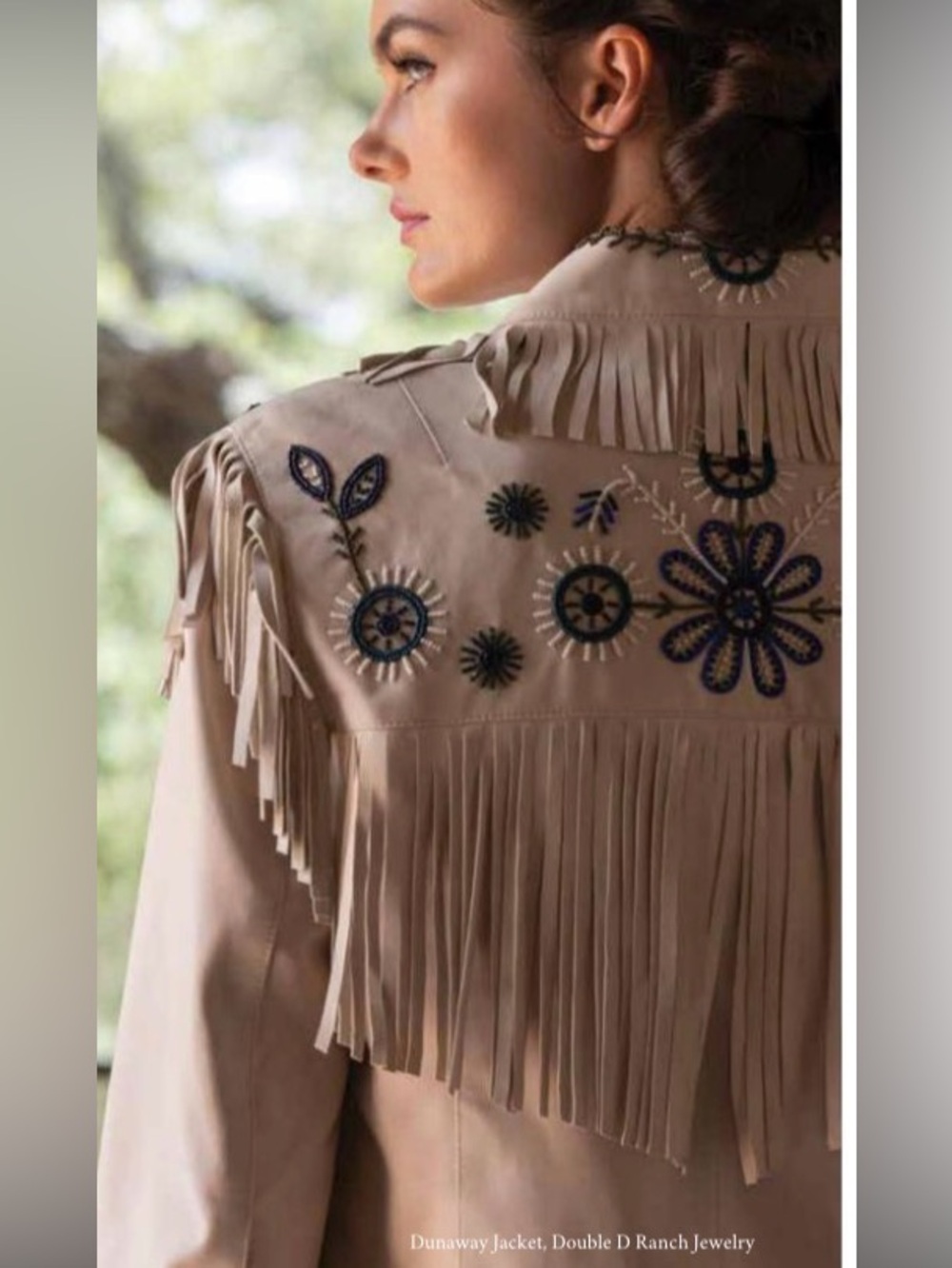 Double D Ranch leather fringe Dunway Jacket embroidered concho RTL $1095 S NWOT - Picture 2 of 16